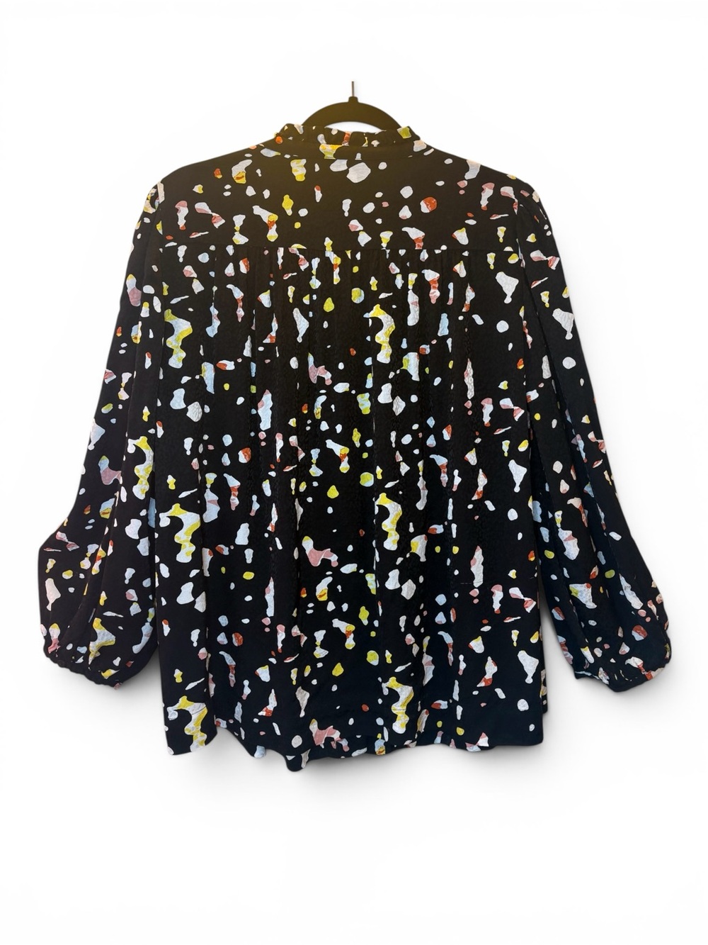 ba&sh Black Blouse with Pink, Yellow and White Accents